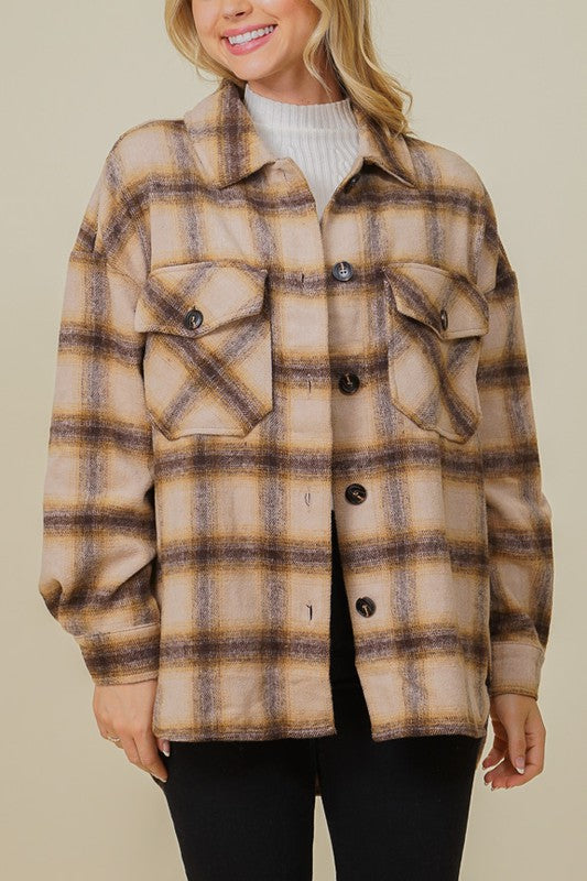 Oversized Plaid Shacket - Multi Colors