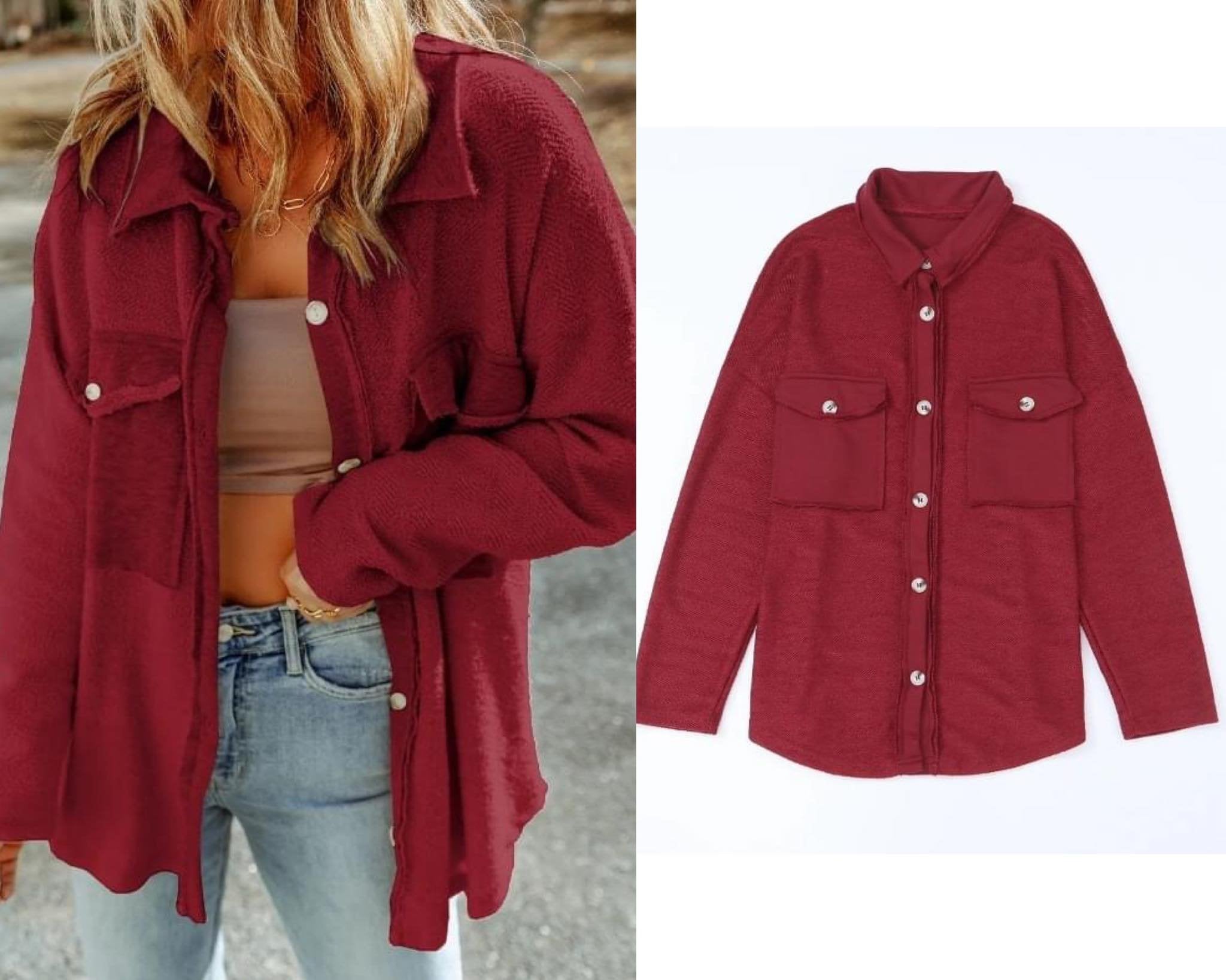 Red Relaxed Shacket Presale