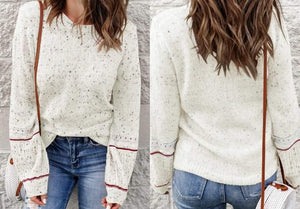 White Pilling Detail Patterned Sweater Presale