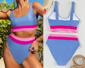 Colorblock High Waisted Bikini Swimsuit Presale