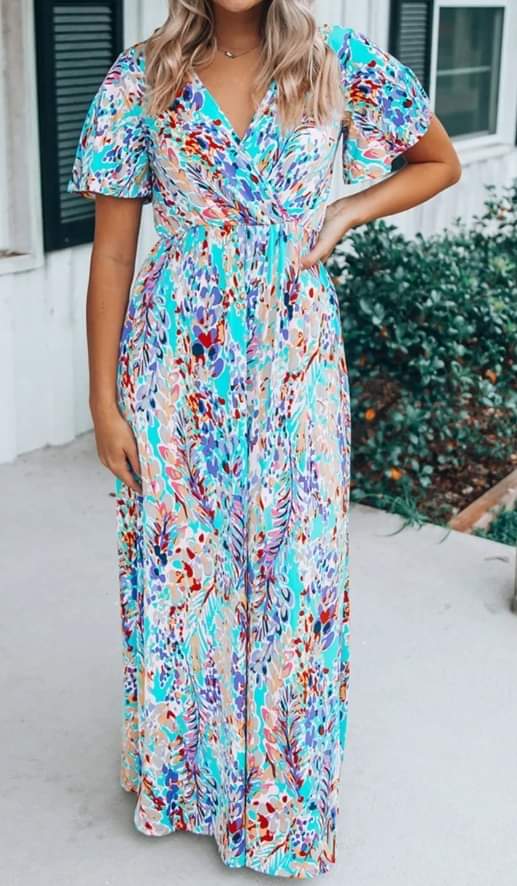 Tropical Wrap Maxi Dress Presale