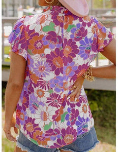 Purple Floral Blouse Presale