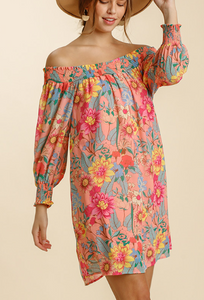 Tropical Floral off The Shoulder Dress Presale