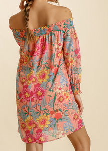 Tropical Floral off The Shoulder Dress Presale