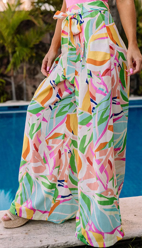 Tropical Leaf Boho Pants Presale