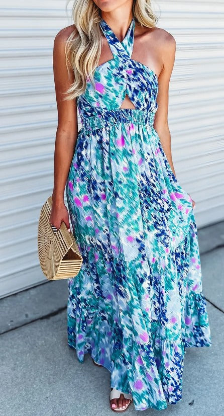 Sky Blue Halter Dress Presale