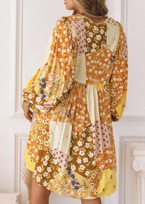 Yellow Boho Floral Dress Presale