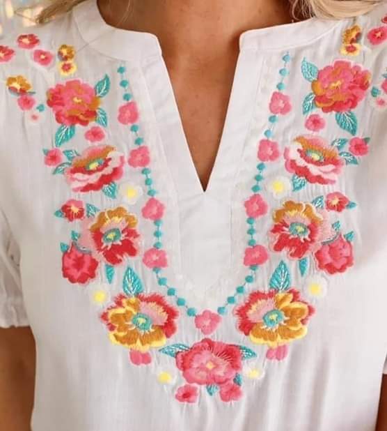 White Embroidery Blouse Presale