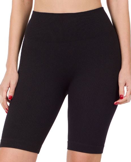 Seamless V Waistline Biker Shorts Black