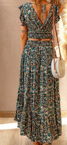 Two Piece Ruffle Floral Maxi Set Presale