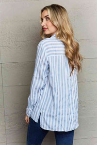 Take Your Time Collared Button Down Striped Shirt