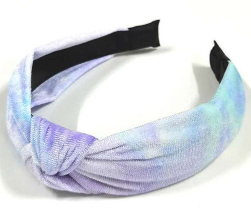 Sky Blue and Purple Tie Dye Headband